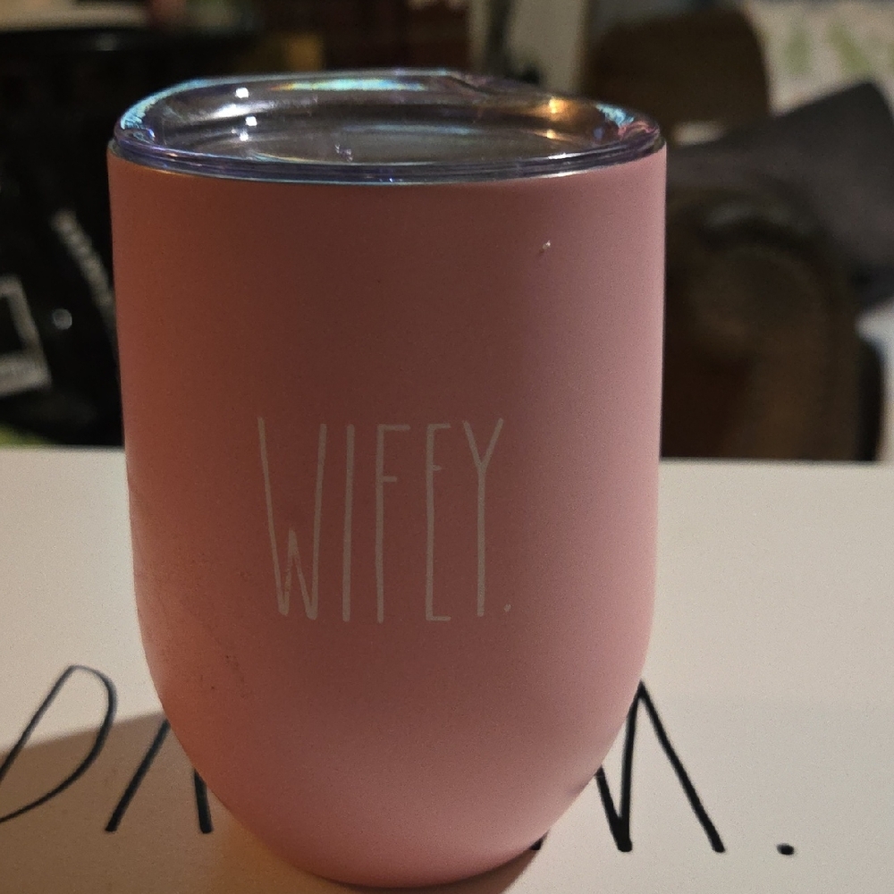 Rae Dunn Pink "Wifey" Insulated Stemless Wine Tumbler
